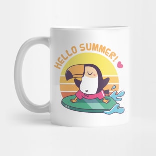 Hello Summer, Toucan Surfer Doodle Mug